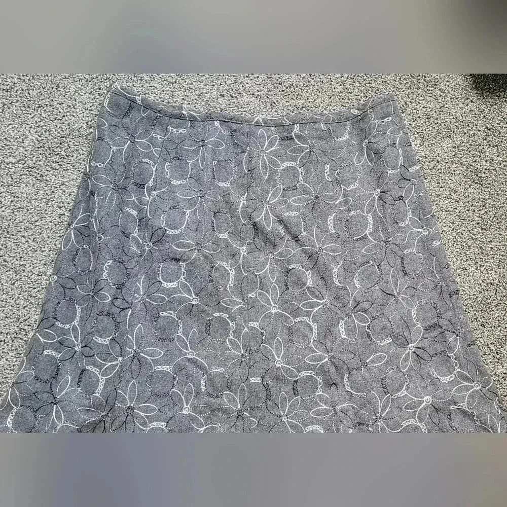 VTG Robert Kitchen Hight waisted Embroidered Godet floral skirt sz 12 - Picture 5 of 6